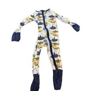 SUZEL Footed Pajamas Baby Boys 9-12‎ Months Multicolor Dino Print Bamboo Zip